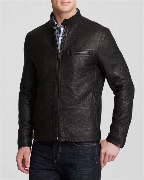 leather racing jacket michael kors|Michael Kors jacket men's.